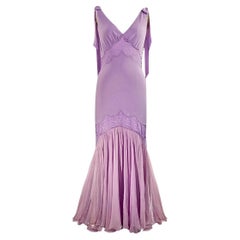 John Galliano Abito Vintage Lavanda Primavera/Estate Taglia 36FR