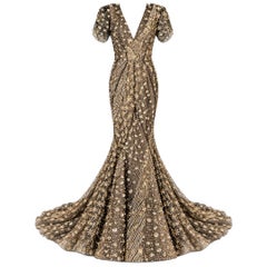 Robe de soirée ornée Oscar de la Renta, collection printemps-été 2013, taille 2