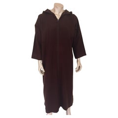 Moroccan Gentleman Hooded Brown Wool Djellaba Size M