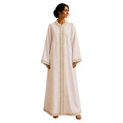 Moroccan White Kaftan Maxi Dress Caftan Size Large