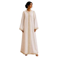 Moroccan White Kaftan Maxi Dress Caftan Size Large