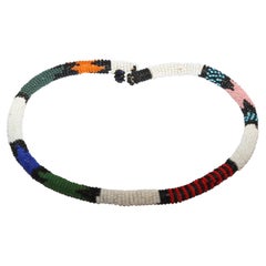 African Urembo Beaded Vintage Necklace Choker by the Maasai Tribe Kenya