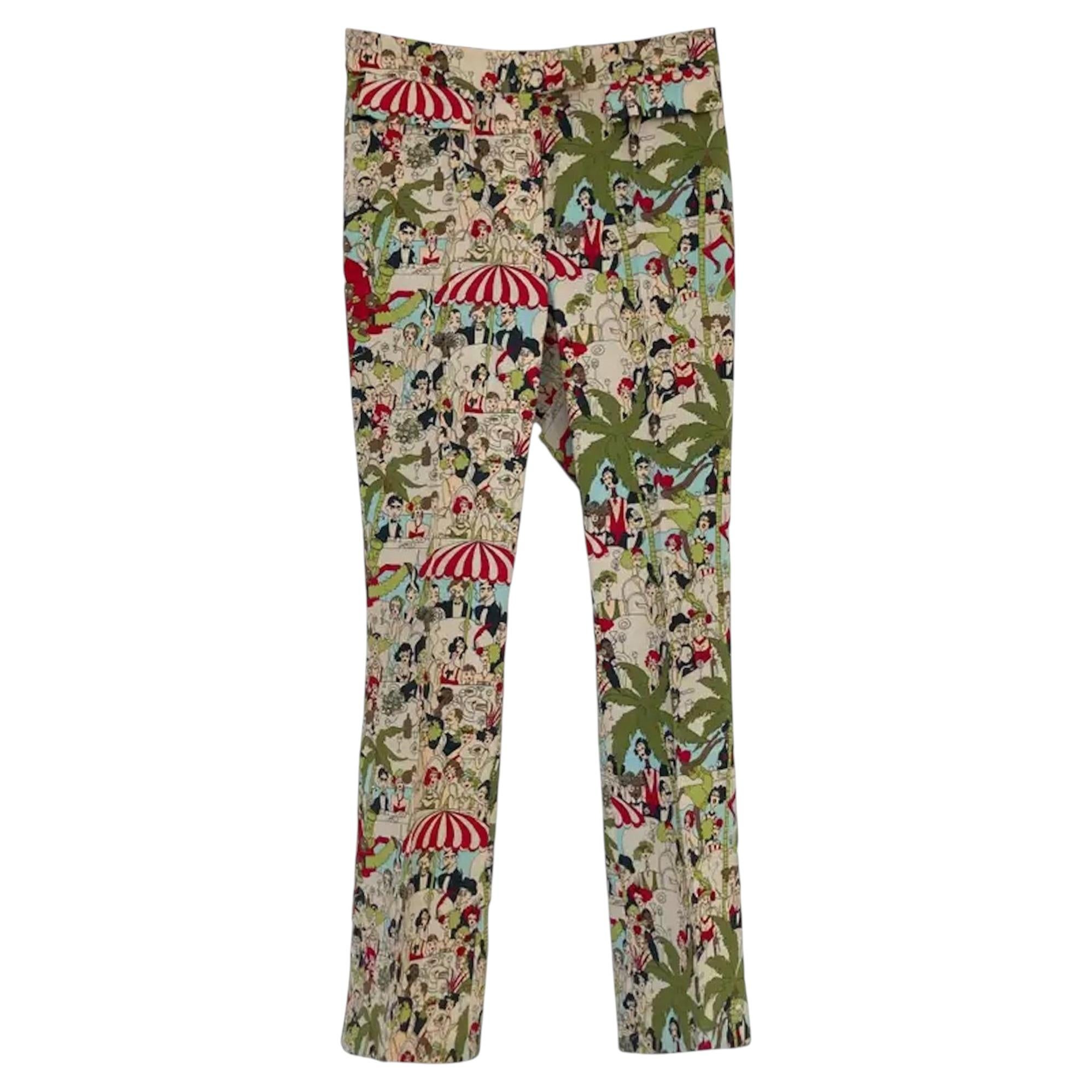 John Galliano Café Society Print Flared Trousers, France, circa 1999