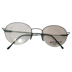 Vintage 1980s Police Titanium Black Eyeglasses Made in France