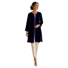 1960s Moroccan Purple Velvet Caftan Handcrafted Velvet Tunic Marrakech Bohemian