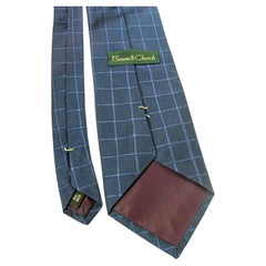 Cravatta da uomo vintage in seta Brown & Church, con motivo astratto blu