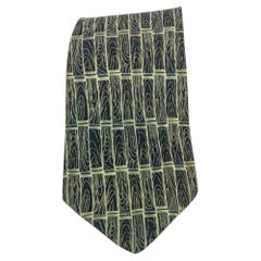 Vintage Geoffrey Beene Silk Twill Tie Circa 1980s Blue Geometric Print