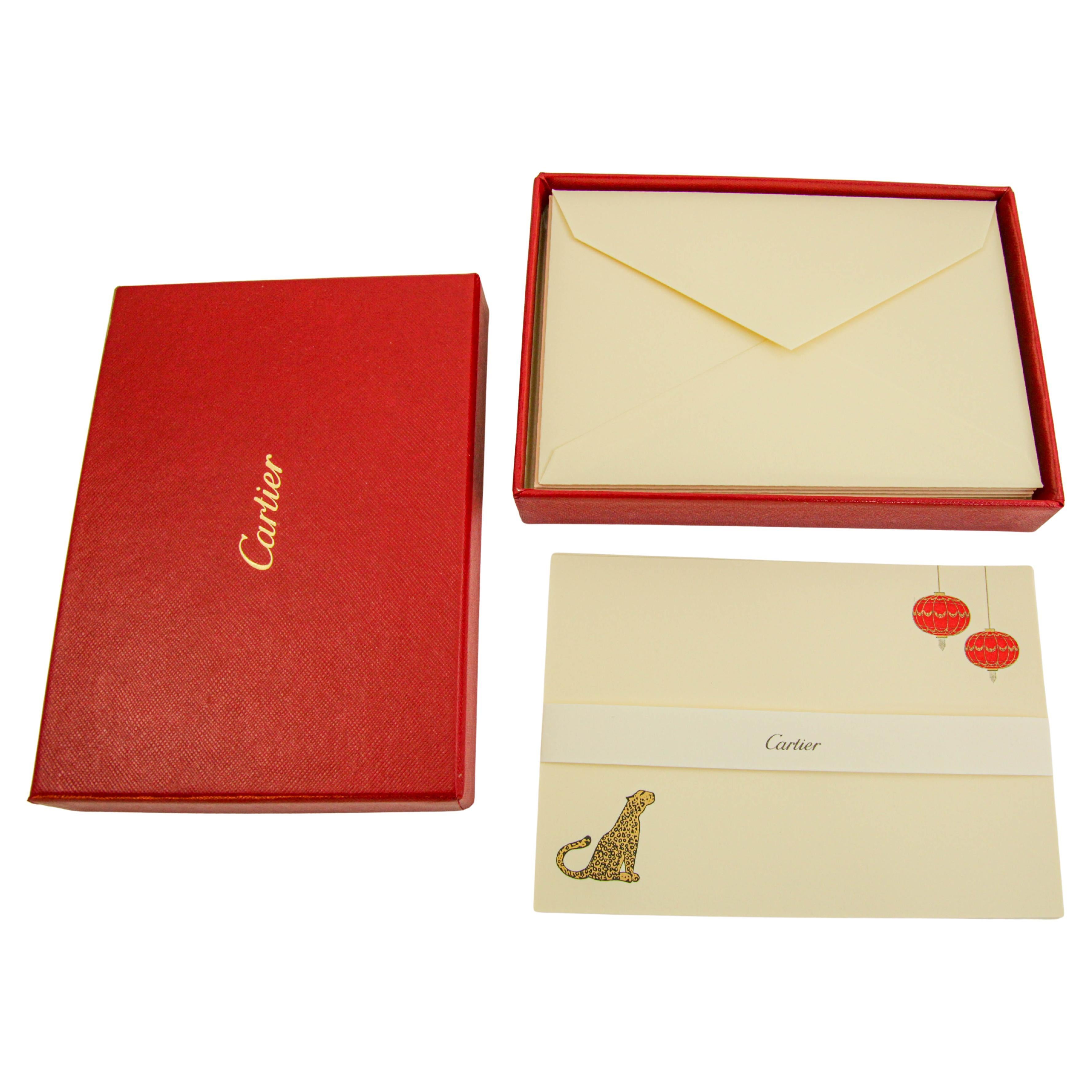 Cartier Vintage Panther Luxury Stationery Set of 9 Cards & Envelopes