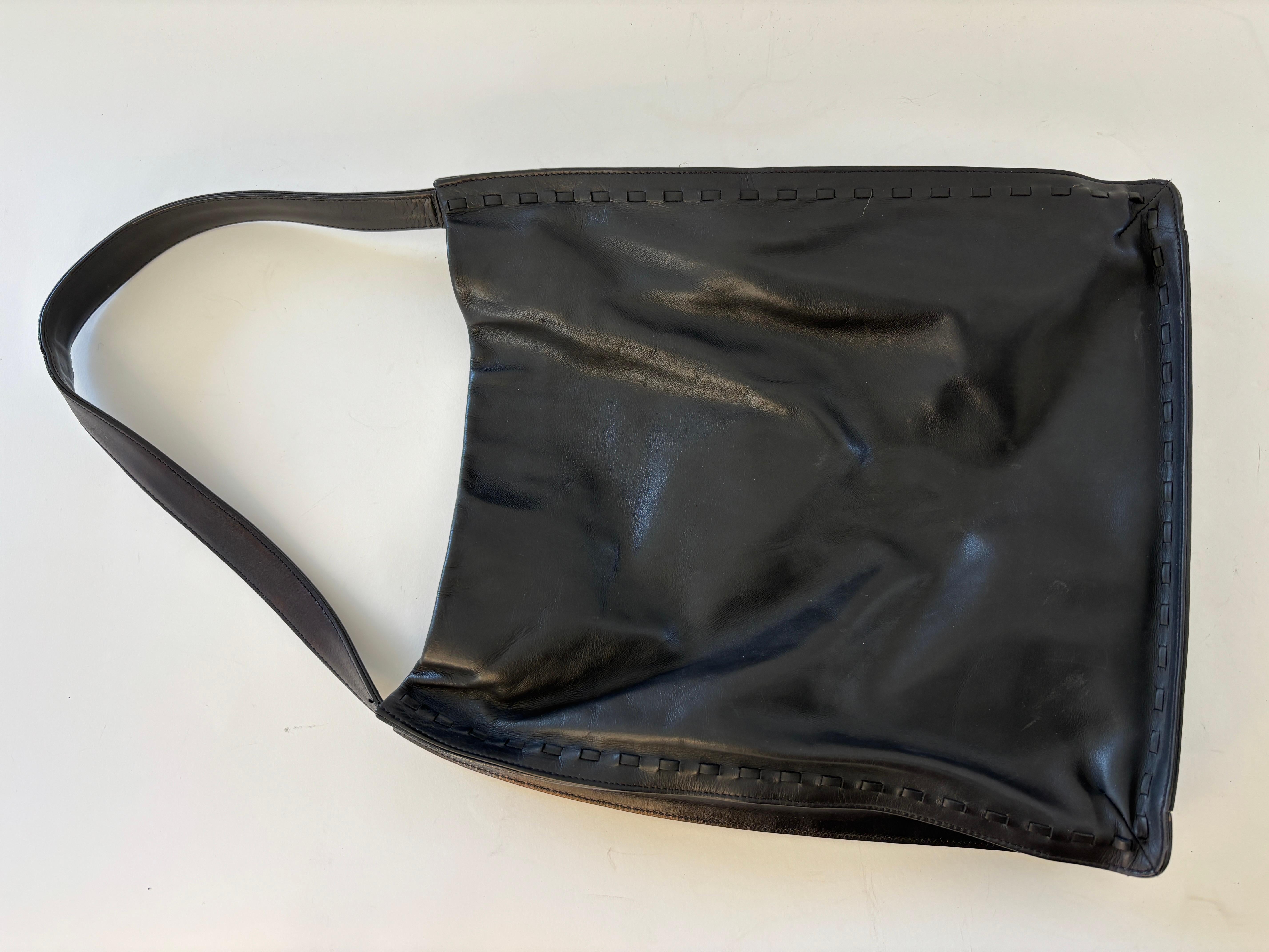 Vintage Coach Fourre-tout en cuir noir en vente 1
