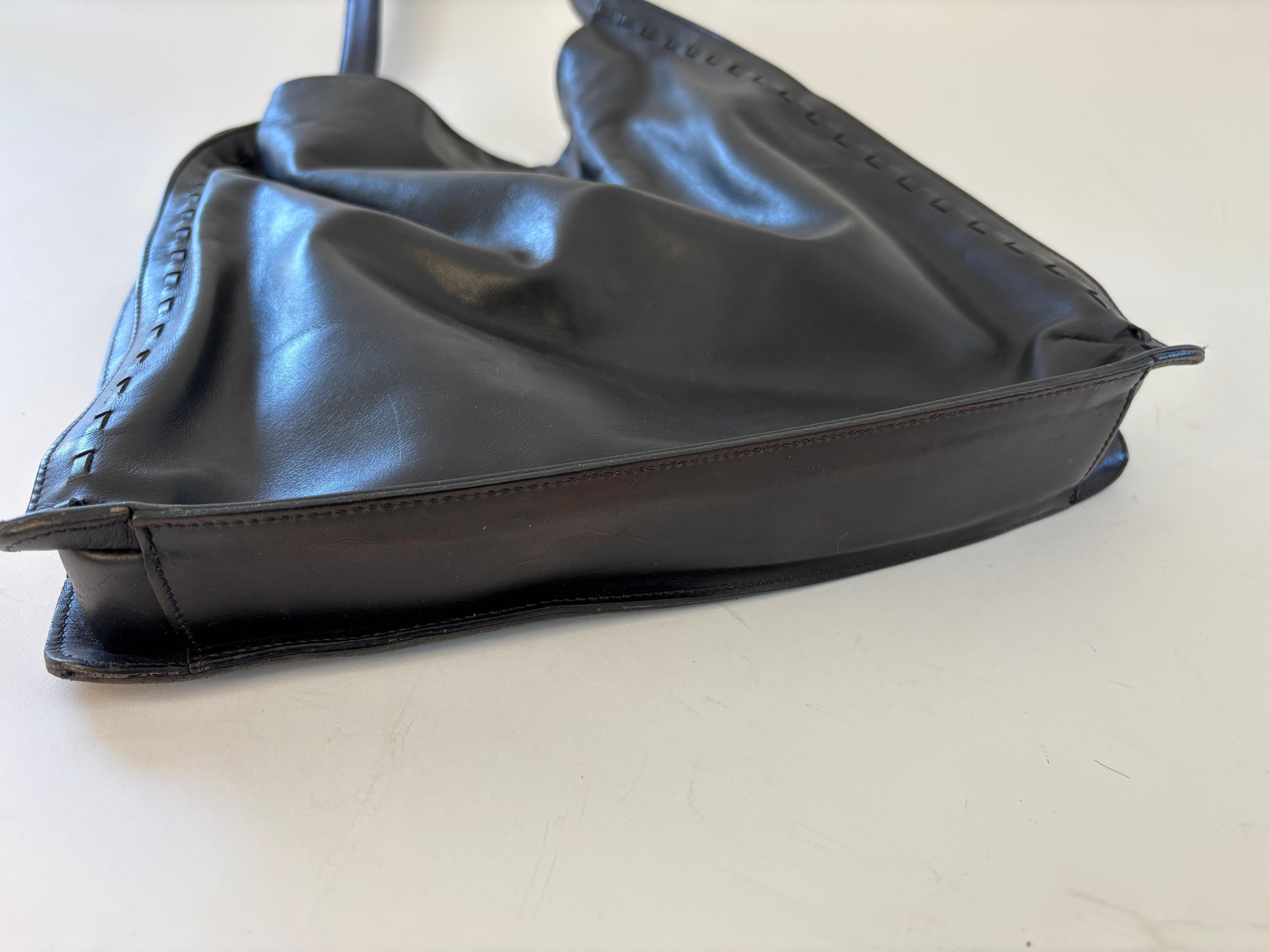 Vintage Coach Fourre-tout en cuir noir en vente 3
