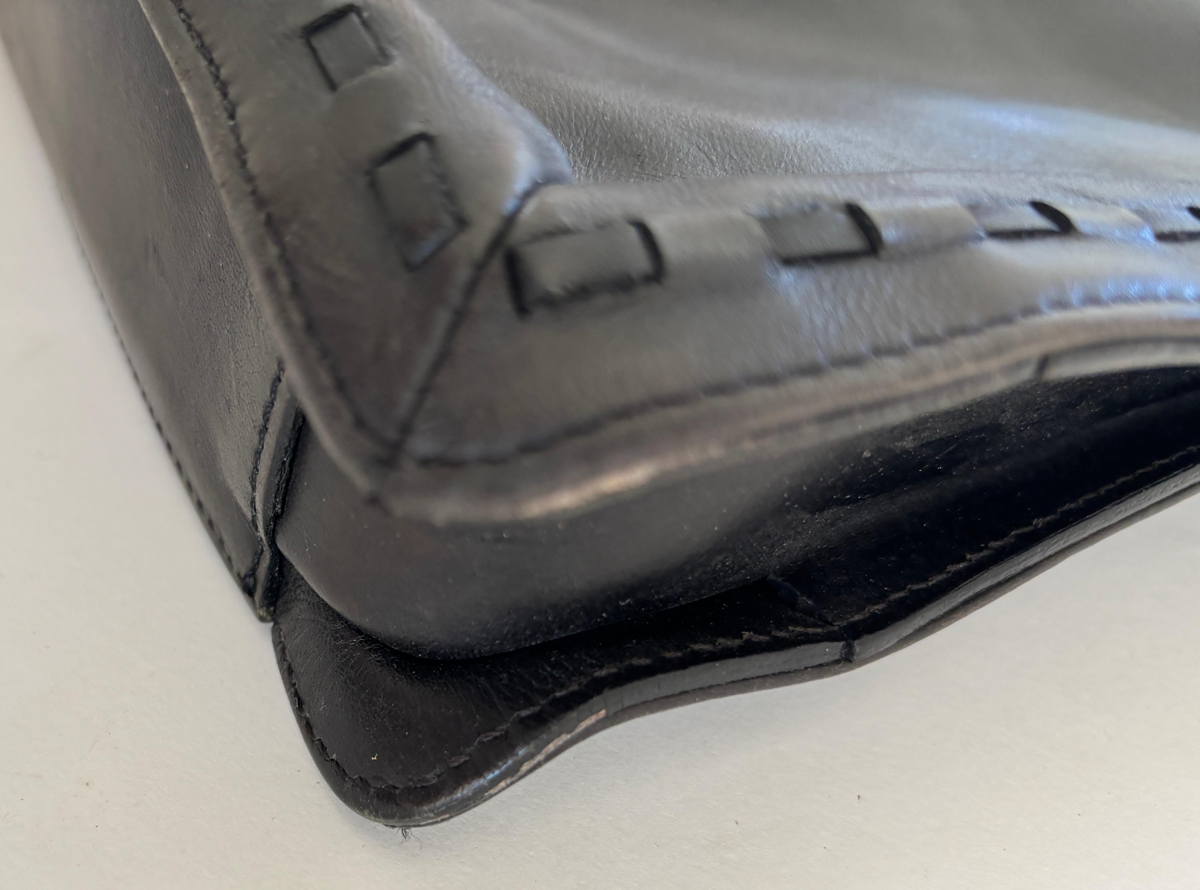 Vintage Coach Fourre-tout en cuir noir en vente 10