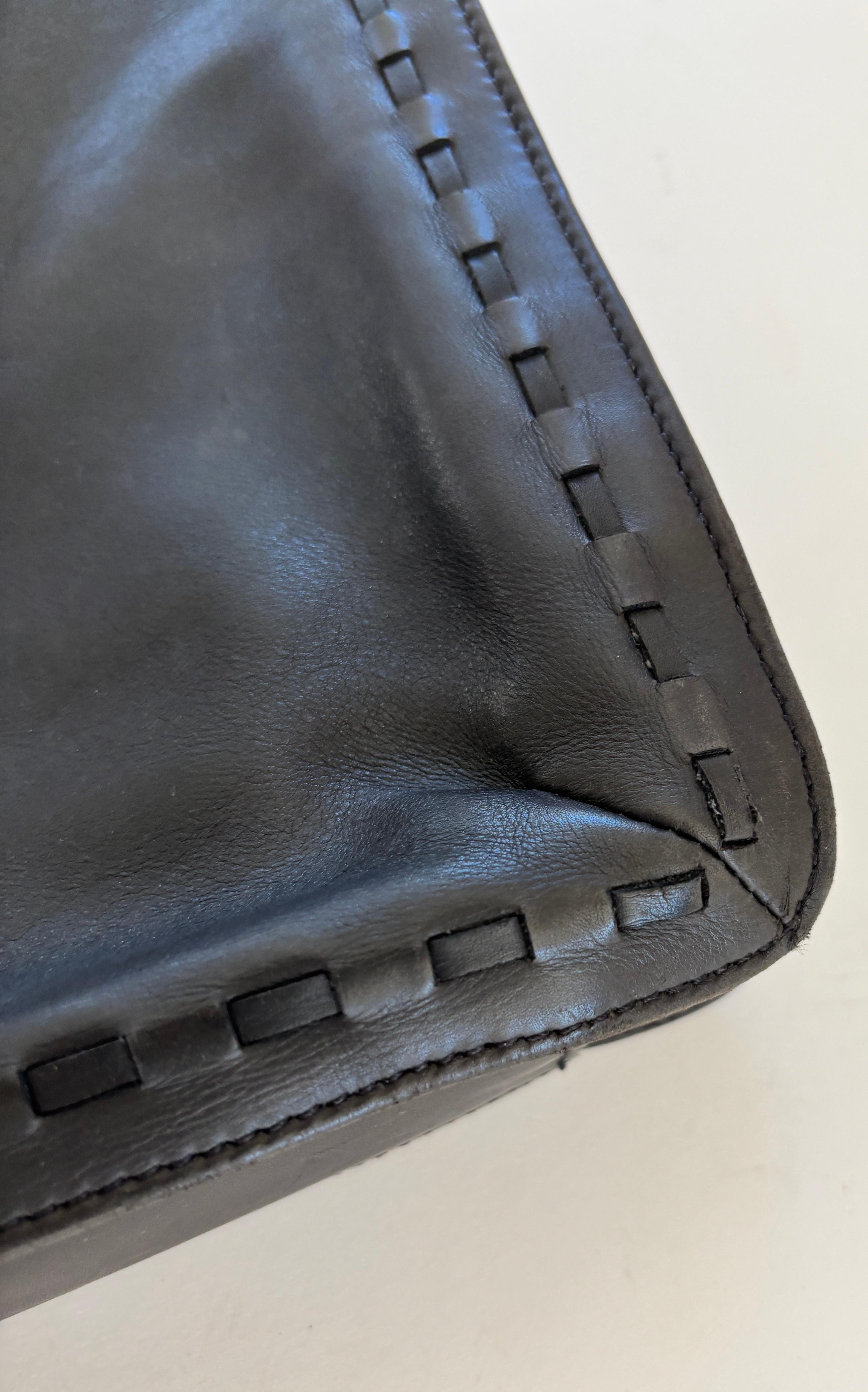 Vintage Coach Fourre-tout en cuir noir en vente 9