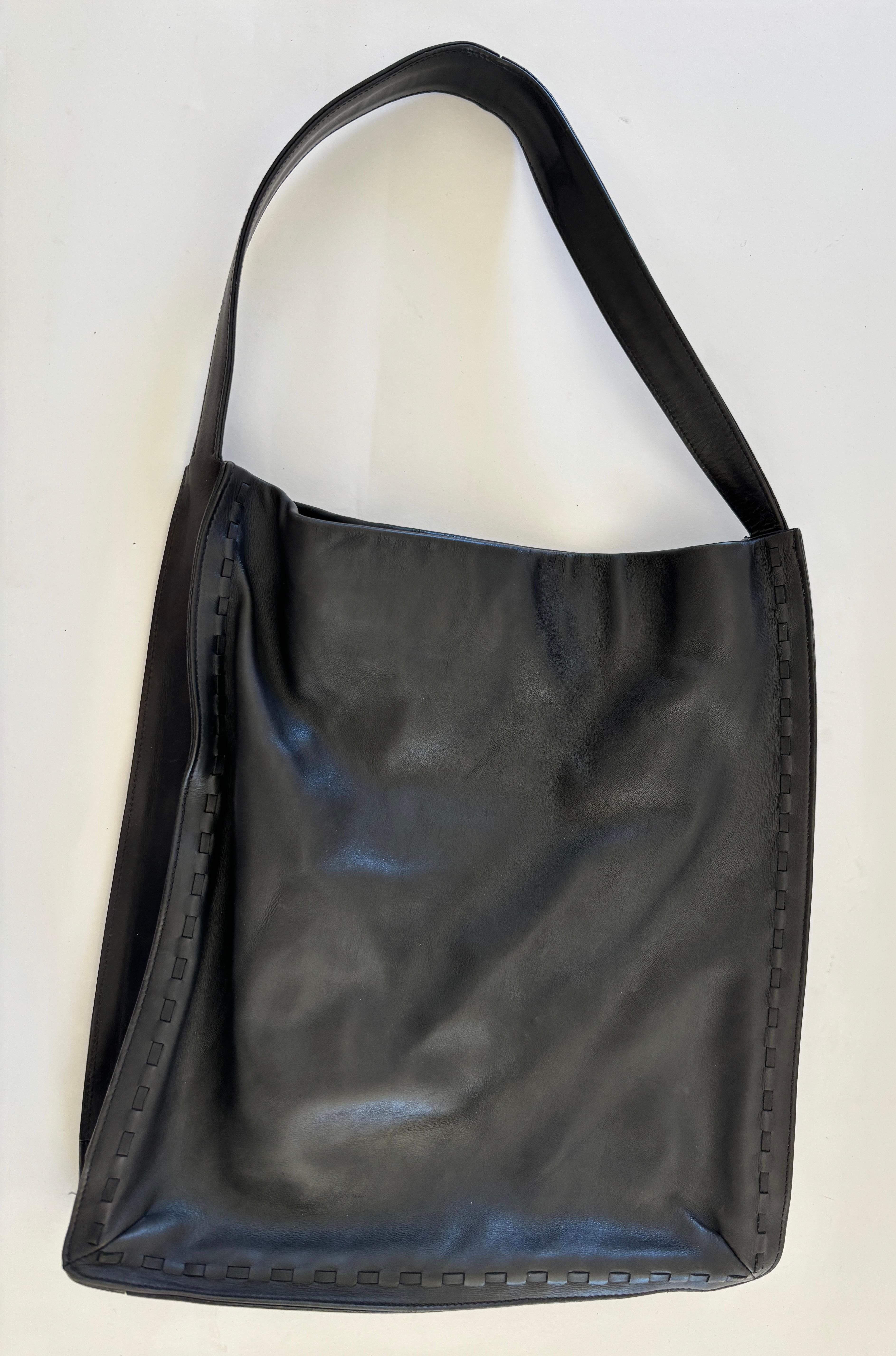 Vintage Coach Fourre-tout en cuir noir en vente 6