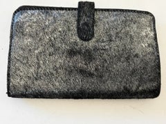 Vintage Black Leather and Pony Hair Linea Pelle Wallet