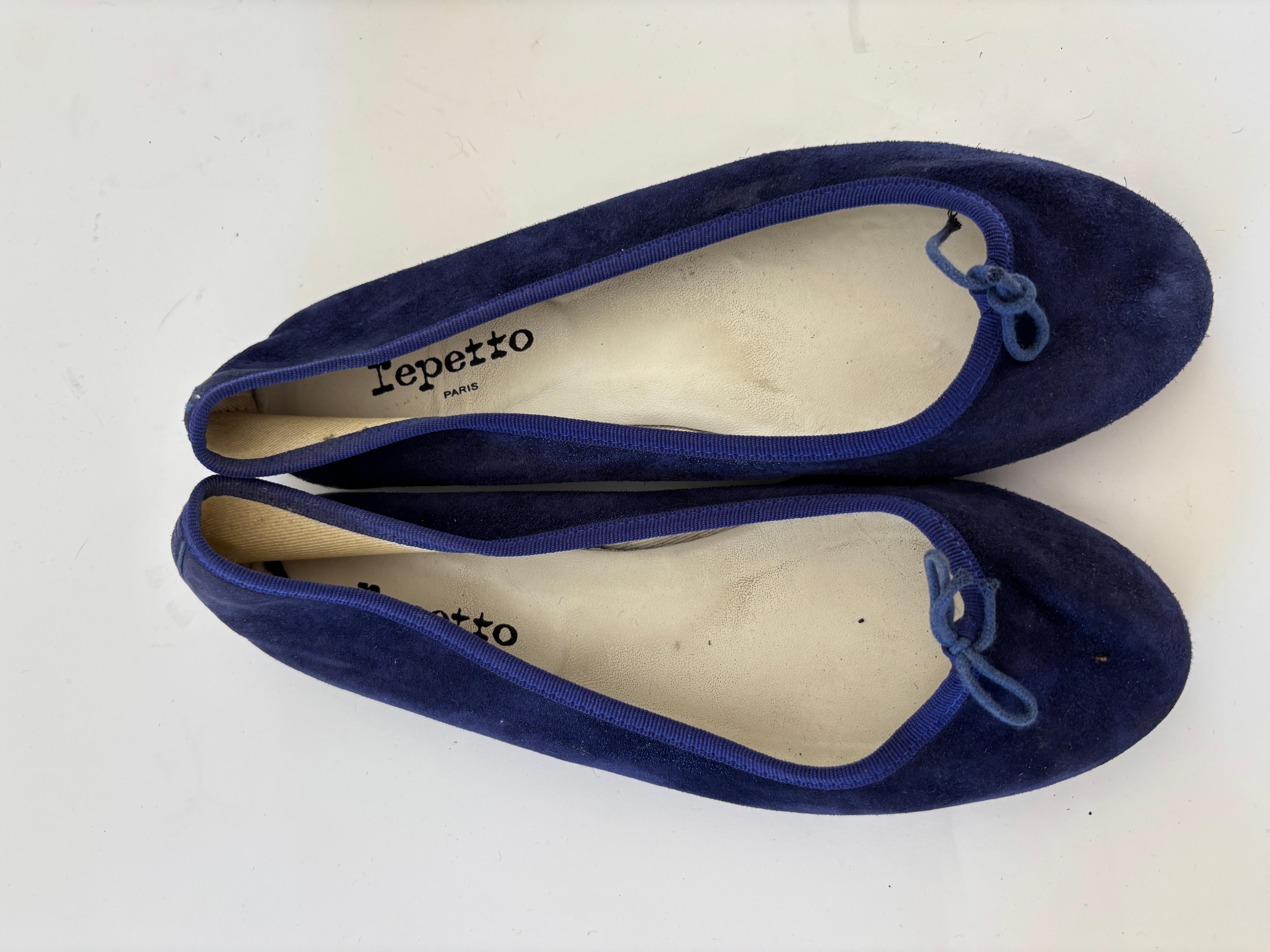 Repetto Ballerines en daim bleu marine et noir 2 paires Pour femmes en vente