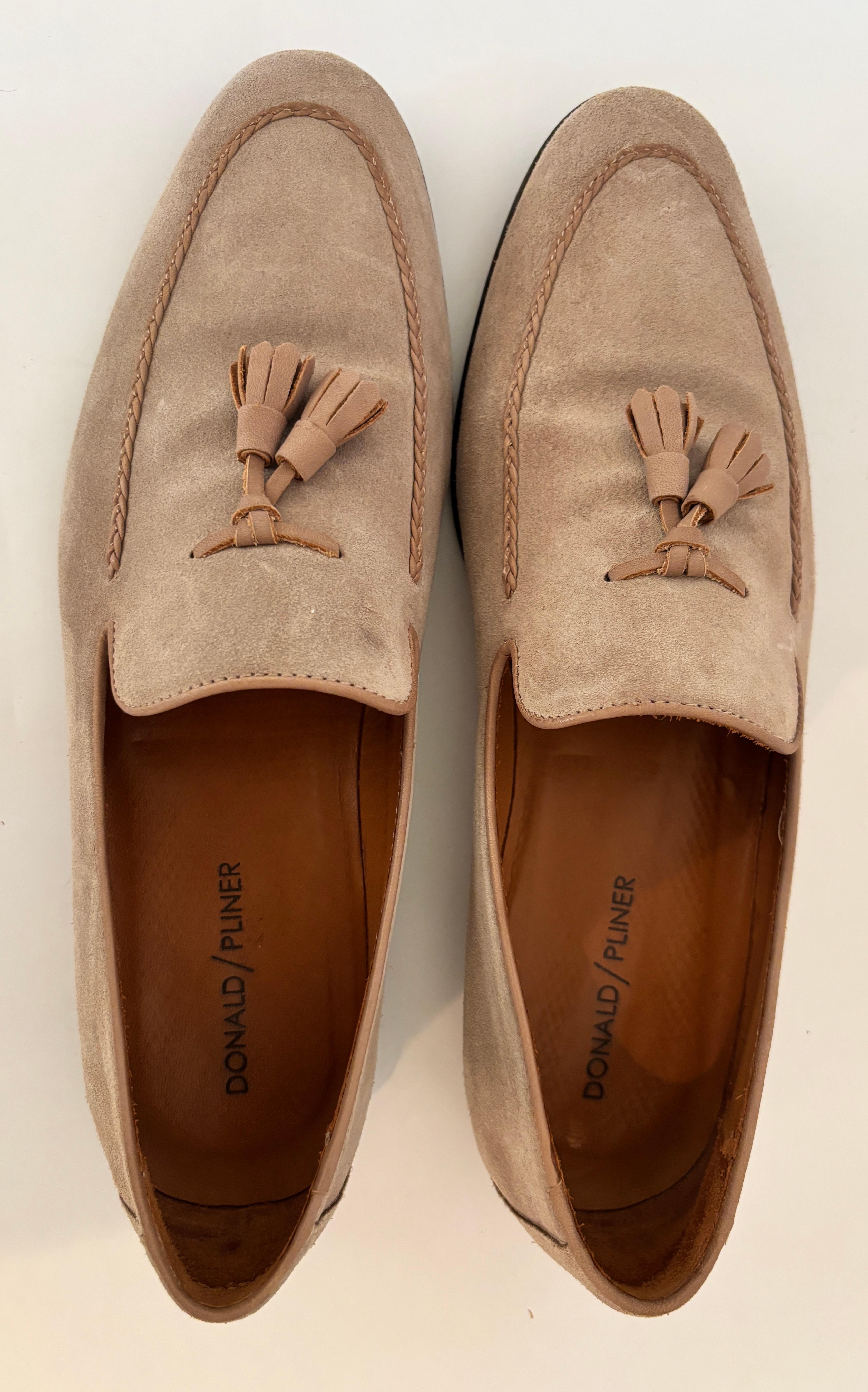 Donald Pliner Aaron Wildleder Quaste Loafers Größe US 10 (Braun) im Angebot