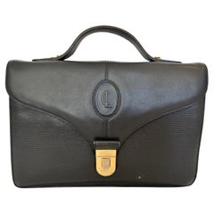 Vintage Claude Gerard Paris Made in France Schwarz Leder Crossbody Geldbörse