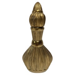 Vintage Moorish Style Gilt Ceramic Perfume Bottle with Stopper Hollywood Regency