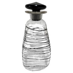 Frederick Carder for Steuben Glass Vanity Bottle Clear Crystal with Black 1920s