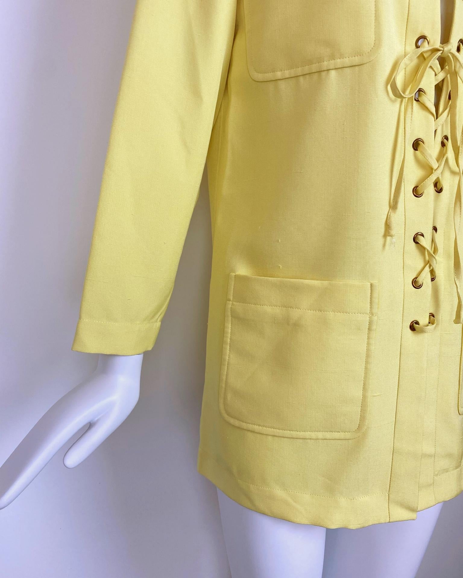 Donna Yves Saint Laurent Safari Abito a tunica in seta anni '80 in vendita