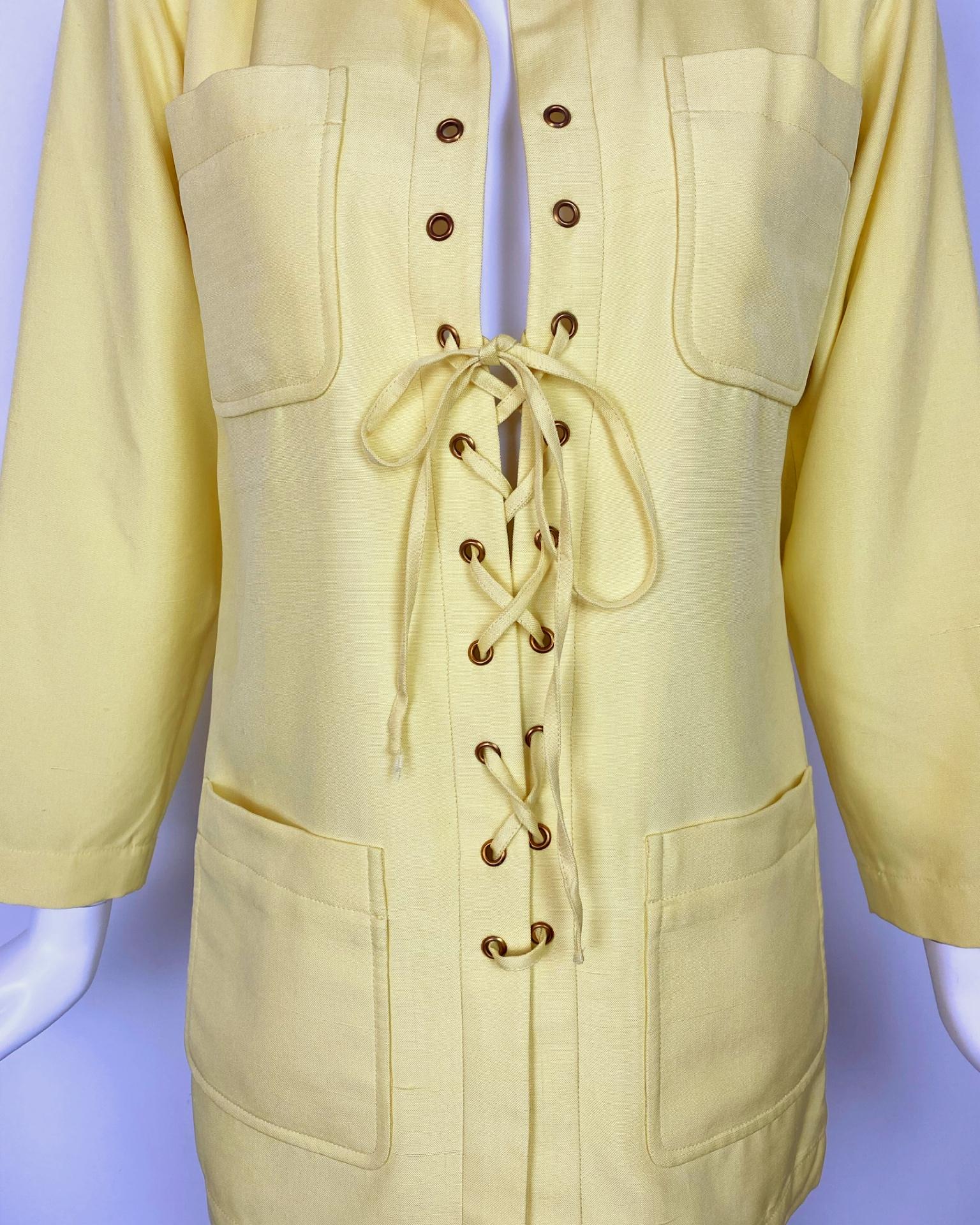 Yves Saint Laurent Safari Abito a tunica in seta anni '80 In condizioni ottime in vendita a Genève, CH