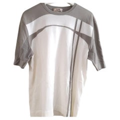 Hermes Weißes "H Ball Club"-T-Shirt Größe L