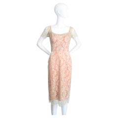 Vintage 1950er Howard Greer Kleid mit Spitze und Strassverzierung, UK 8 US 4