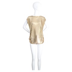 Vintage late 1970s Gold Chain Mail Whiting & Davis Gold Mesh Blouse UK 14 US 10