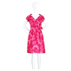 Vestido mariposa brocado seda vintage años 50 UK 8-10 US 4-6