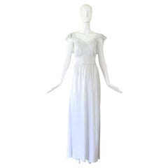 Vintage 1930s Dove Blue Lace & Rayon Gown Nightgown US 6-8 UK 10-12