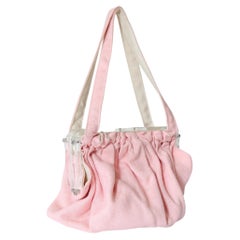 Vintage 1940's Reversible Linen handbag Pink Linen Cream Linen