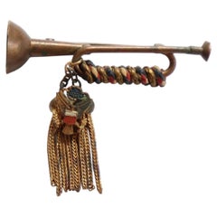 Vintage 1940's Brass Trumpet Novelty Brooch Musical Instrument