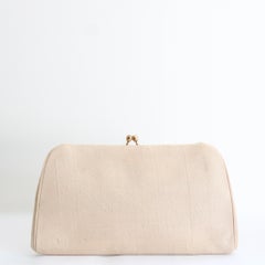 Vintage-Abendtasche aus cremefarbener Seide aus den 1960er Jahren – Saks Fifth Avenue Cocktail-Handtasche aus Rohseide