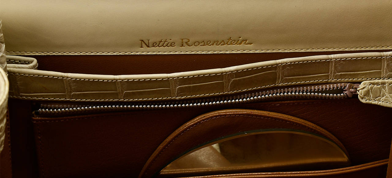 Fabulous Vintage Nettie Rosenstein Crocodile and Bakelite Handbag 3