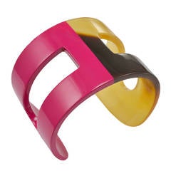 Hermes a Horn and Lacquer Cuff Bracelet