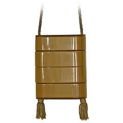 Great Taupe Barbara Bolan Lacquer Handbag 12