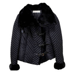 Gorgeous Valentino Microfiber Jacket with Mink Collar and Leather Closures 10