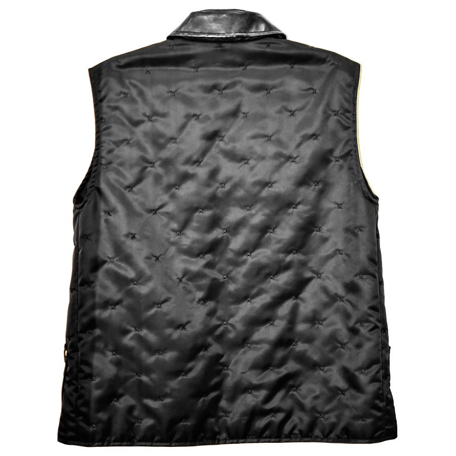 Black Fabulous MCM Microfiber, Leather and Silk Vest with Matching Scarf For Sale