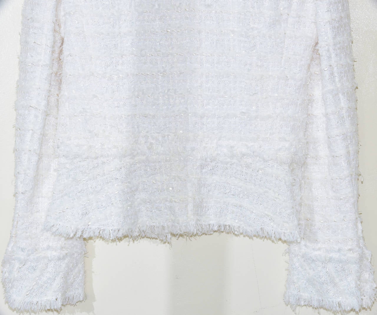 Fabulous Chanel White Boucle Dress and Jacket Suit For Sale at 1stDibs ...