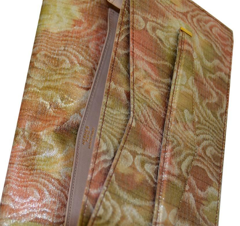 Brown Rare Hermes Silk Clutch For Sale