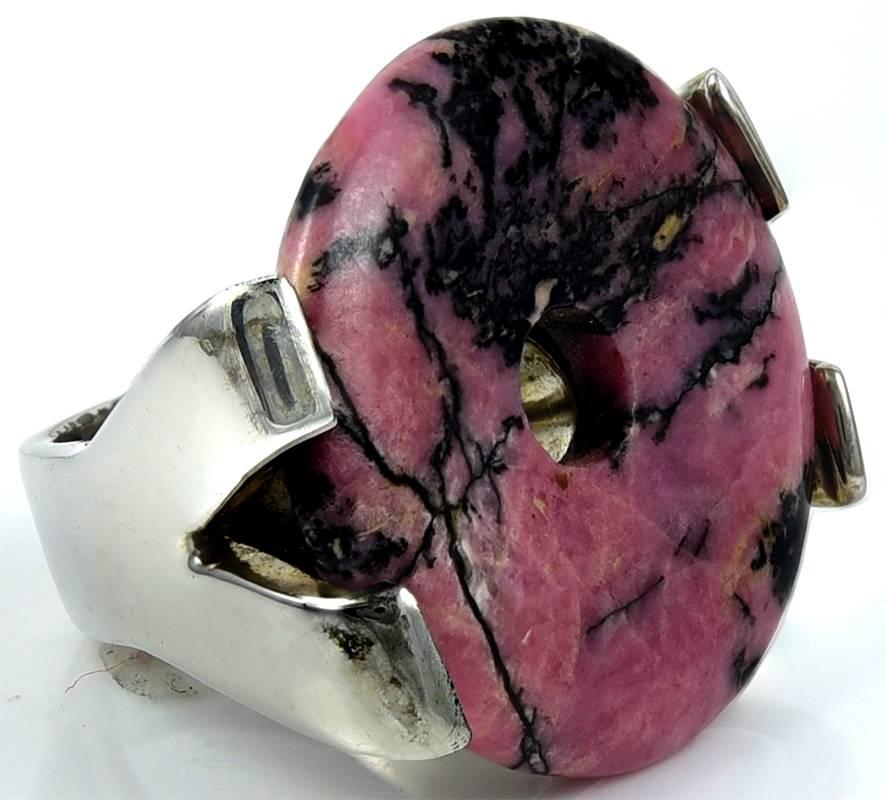 YSL Rhodchrocite ring In Excellent Condition For Sale In Teaneck, NJ