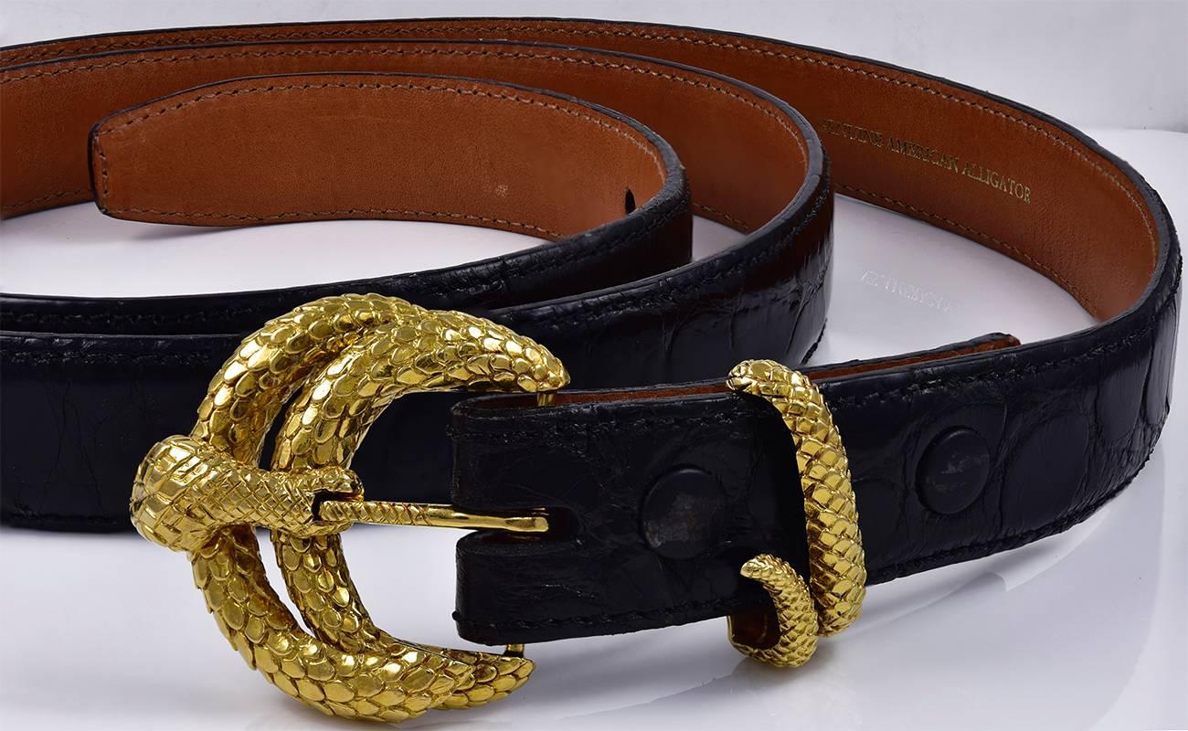 This most amazing, large, David Webb 18K and yellow gold snake belt is unisex and in pristine condition.  