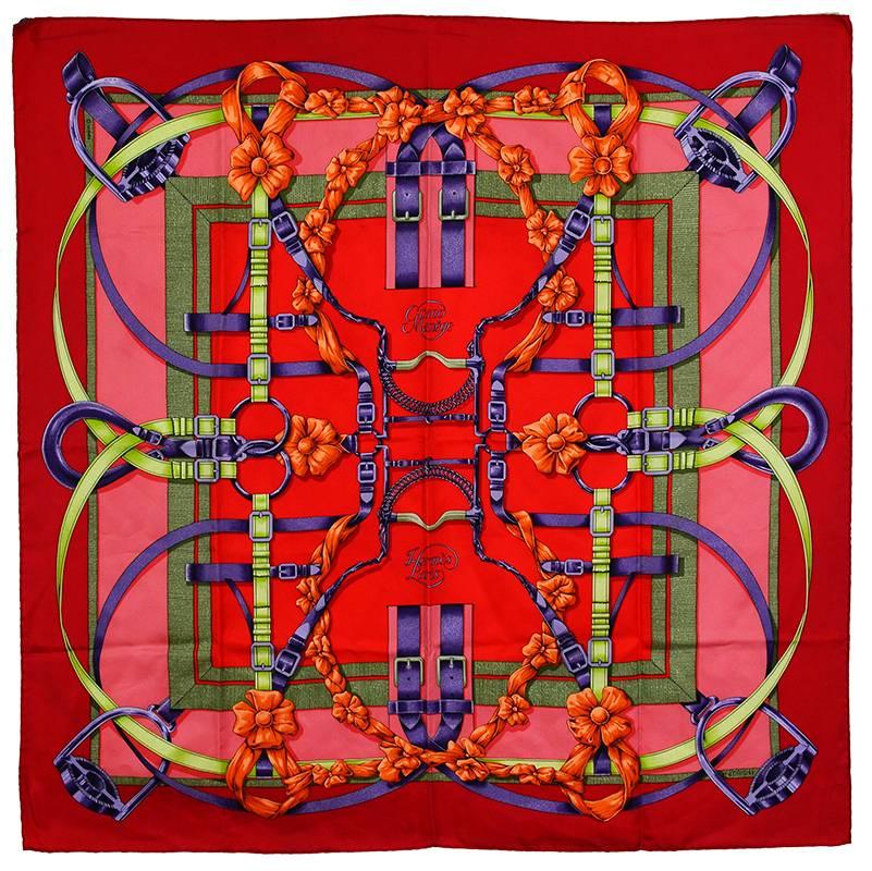 Gorgeous Hermes Grand Manege Silk Scarf For Sale