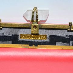 Marchesa Orange Sherbet Silk and Rock Crystal Clutch
