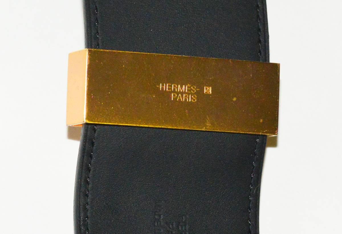 Iconic Hermes Pink Gold Collier de Chien bracelet with Black Leather In New Condition In Teaneck, NJ