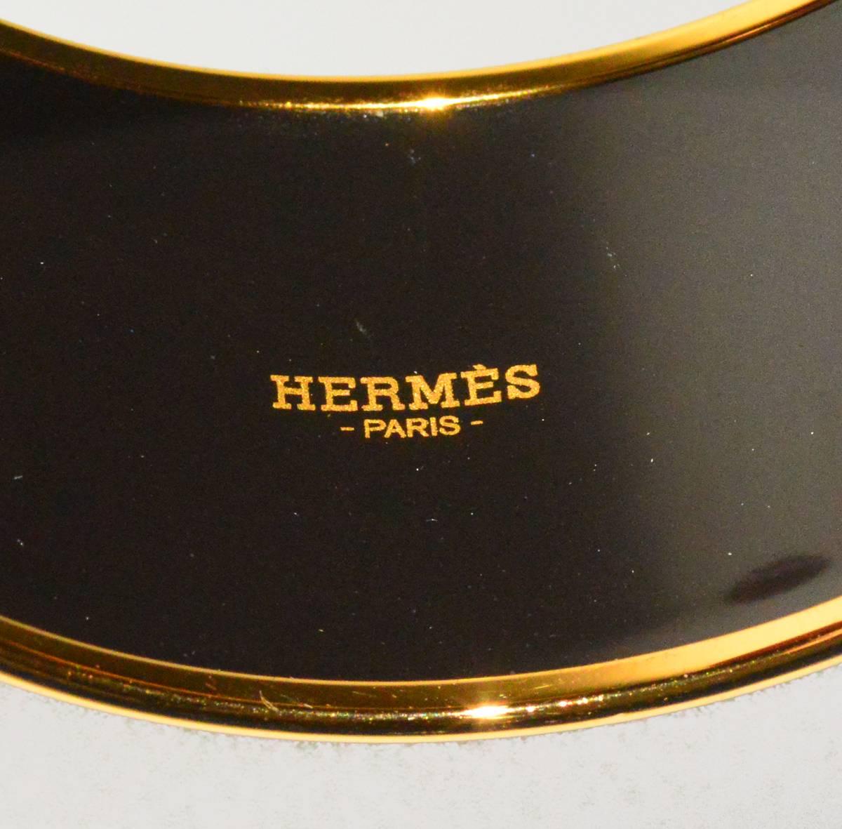 Women's Pop of Color! Hermes Enamel Wide Bangle 