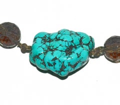 Gorgeous Stephen Dweck Smokey Topaz and Turquoise Sautoir