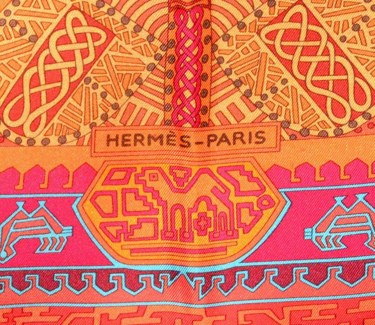 Classic Orange Hermes Silk Scarf at 1stDibs hermes orange scarf