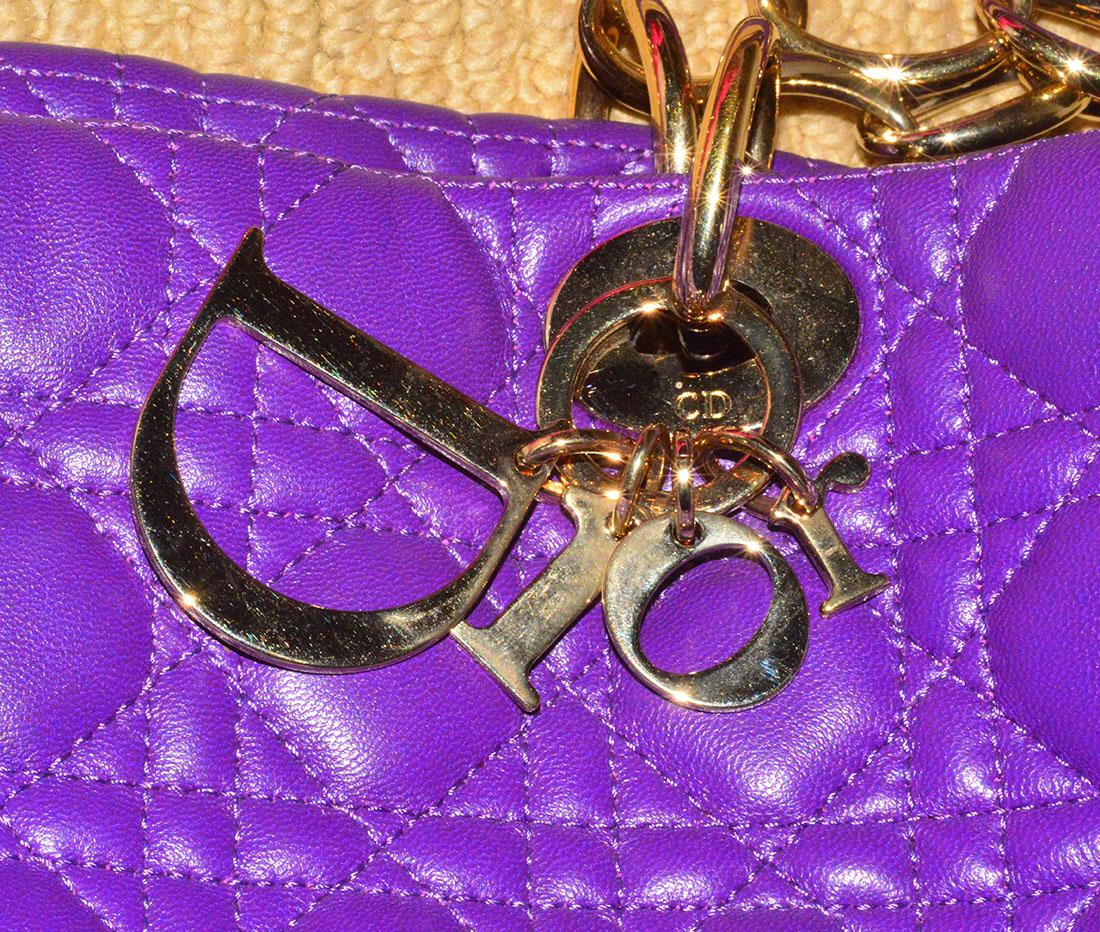 AMAZING! This is a large gorgeous purple quilted Christian Dior shoulder bag/tote.  Loads of room, compartments. Chic, elegant and what a color! Pristine condition.