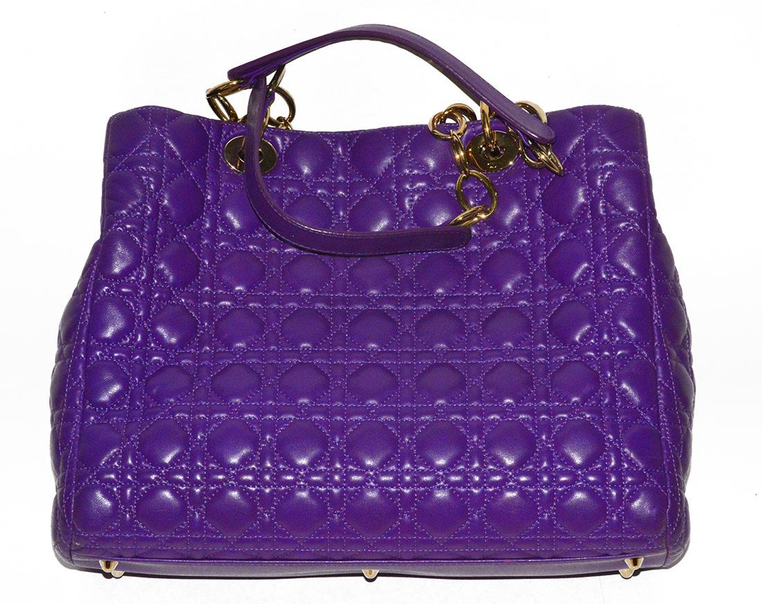 Women's or Men's Chic, Gorgeous Purple Dior Quilted Shoulder Bag/Tote For Sale